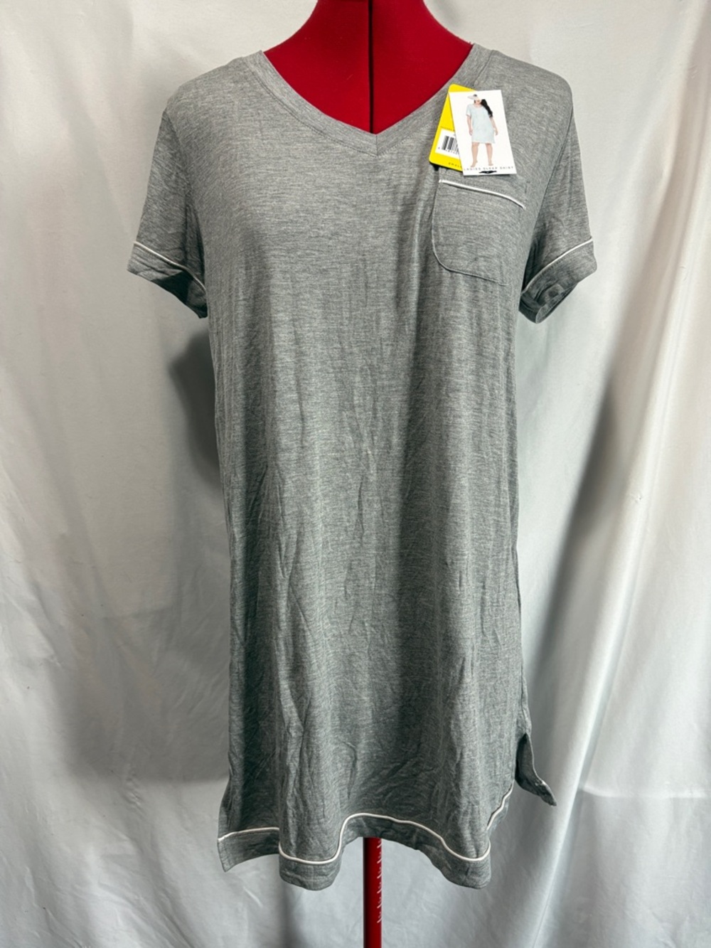 Honeydew Intimates Gray V-Neck Short Sleeve Sleep Shirt SM52